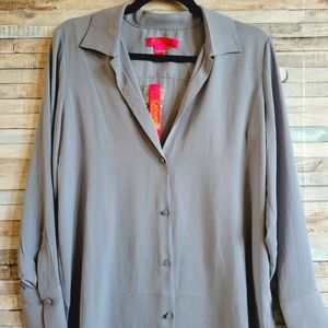 NWT Catherine Malandrino grey blouse
